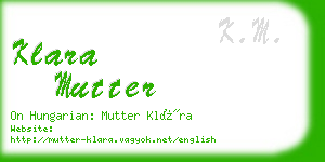 klara mutter business card